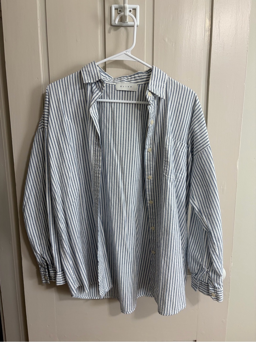 Women's oversized striped button down